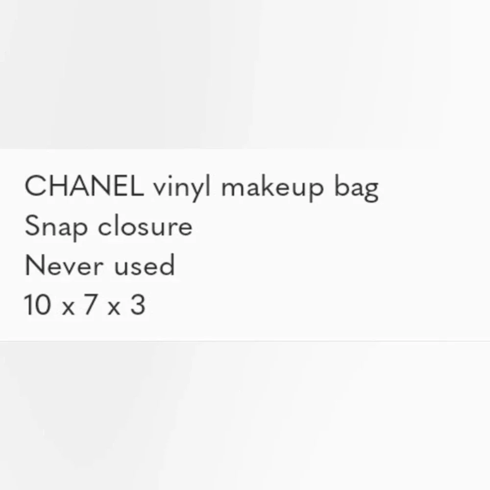 Chanel Clear Vinyl Tote Beaute Bag Black Top Handles Stadium See-through 10x7 In
